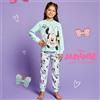 Disney Pigiama Lungo Cotone Minnie Bimba 3-10a Disney Cod. DY50L7393 - verde