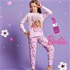 Disney Pigiama Lungo Cotone Barbie Bimba 3-10a Disney Cod. MT50C7385 - rosa