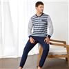 GRANCHIO Pigiama Lungo Uomo GRANCHIO Cod. GP1142 - grigio