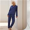 Jadea Pigiama Lungo Aperto Donna Jadea Cod. 3272 - blu