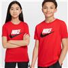 Nike K Nsw Tee Futura Hbr Big Tshirt Ragazzi 6-16a Nike Cod. FZ5178 - rosso