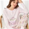 GRANCHIO Pigiama Lungo Donna GRANCHIO Cod. GP5116 - rosa