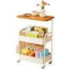 GarveeLife Carrello a rotelle con 3 livelli, carrello da servizio, carrello da cucina, scaffale per nicchia su ruote, per cucina, soggiorno, casa, ufficio, 43 x 29,5 x 77 cm