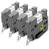 Pristar 9mm Nastro per Etichette Compatibile per Brother TZe-221 TZe221 TZ-221 TZe Nero su Bianco Laminato per Brother PT-H105 H107B H110 D210 H200 H500 P710BT E550WVP E100 Confezione da 4