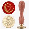 MAYJOYDIY Timbro per ceralacca, 25 mm, con testa in ottone e manico in legno, rimovibile, ideale per matrimoni, feste, inviti, biglietti, buste, lettere