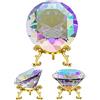 C&Z 80 mm di cristallo diamante fermacarte suncatcher arcobaleno Maker, sfondo per unghie, decorazione per casa, ufficio, decorazione da scrivania con grande diamante con base in metallo dorato (AB)