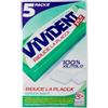 Vivident Xilit Green Mint, Chewing Gum Senza Zucchero, con Xilitolo, Confenzione da 5 Stick