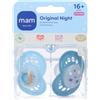Mam Original Night Succhietti Ortodontici 16+ Mesi Colore Azzurro 2 Pezzi 1 pz