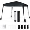 COSTWAY Gazebo da Giardino 3 x 3 M, Tendone Parasole con Telo Impermeabile e Resistente, Sacchi di Sabbia, Pieghevole, Portatile e Altezza Regolabile, per Esterno, Mercati, Fiere e Campeggio (Nero)