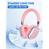 NONE Cuffie Bluetooth wireless B35, montate sulla testa, Bluetooth 5.3, batteria a lunga durata, audio di alta qualità, cuffie da gioco, rosa