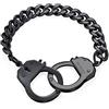 Bling Jewelry Braccialetto Con Manette Dichiarato Catena Cubana A Cordolo In Acciaio Inox Ip Nero