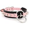 lalatia Girocollo Donna O Ring Choker Collana in Ecopelle (Rosa Nero Argento, Borchie)