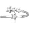 Mabina Gioielli Mabina: Anello Aperto Donna in Argento 925 con Stelle e zirconi Misura Regolabile, 523128