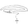 MAX ARGENTO Collana Rosario in Argento 925‰ Uomo Donna Croce Madonna RODIATO