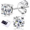 Dochais Orecchini Moissanite Donna Uomo Argento Sterling 925 Orecchini Brillante Taglio Rotondo D Colore VVS1 Orecchino Oro Bianco 18K Placcato Diamante Ipoallergenici Gioielli Regali 5.5MM