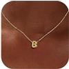Milacolato Collana Con Iniziale Personalizzata Nome Collana Argento 925 Donna Placcata Oro 18K Ciondolo Collana Con Lettera Iniziale Regalo Ragazza Mamma Compleanno-GB