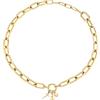 Breil, Collezione Love Ties, Collana Donna, Collana in Acciaio IP Oro Lucido con 3 Charms, Catena a Maglie Ovali, Chiusura a Moschettone, Lunghezza Regolabile fino a 45 cm, Idea Regalo Donna