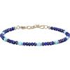 COAI Bracciale Donna Lapislazzuli e Turchese Sintetico, Bracciale Pietre Dure Donna con Perline Sfaccettate e Lunghezza Regolabile, Stile Elegante Primavera Estate