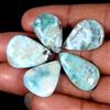 Royal_gems_shop 58,35 ct 100% naturale cielo blu larimar pera cabochon pietra preziosa...