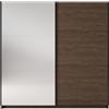 LBSIGN Armadio 200x207h Cm 2 Ante Scorrevoli Con Specchio Arsola Noce