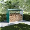 Parama Legnaia da esterno in acciaio zincato verde 238x87x160cm con tetto spiovente