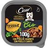 Cesar Natural Goodness Bio, al Gusto di Pollo e Verdure, Cibo Umido Biologico Completo per Cani, 16 Vaschette da 100g