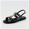Galieti Sandali a T in pelle con cinturino alla caviglia, tacco 1,5cm
