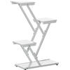 Outsunny Scaletta Portavasi a 4 Livelli per Interni ed Esterni in MDF e Acciaio, 50.5x24x81 cm, Bianco | Aosom Italy