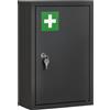 kleankin Armadietto Medicinali con 3 Mensole e Blocco con Chiavi in Acciaio, 30x14x46cm, Nero | Aosom Italy