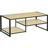 HOMCOM Tavolino da Caffè in Stile Industriale a 3 Ripiani, in MDF e Acciaio, 120x60x46cm | Aosom Italy