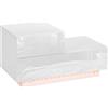 HOMCOM Comodino Moderno con 16 Luci LED RGB, Telecomando e Due Cassetti in Truciolato, 70x37x38cm, Bianco | Aosom Italy