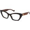 Gucci GG1334O 005 | Occhiali da Vista Graduati | Prova Online | Plastica | Cat Eye | Marrone, Havana | Adrialenti