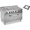 DEXION Cucina professionale a gas con 6 fuochi - Potenza 3 x kW 7 + 3 x kW 11 - Forno a gas - Cm 120 x 90 x 85 h