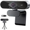 MOOILKO Webcam 1080P Streaming Web Camera for PC HD Cam con microfono 360 rotazione USB for computer portatile Lavoro d'ufficio