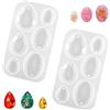 YOUDALIS 2 Pezzi Stampi in Resina Epossidica Stampi Rotondi in Silicone a Goccia