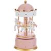 LE STELLE Carillon Legno GIOSTRINA Rosa 10,5Xh.21CM C/Shopper 156609 Categorie BOMBONIERA, Nascita E Battesimo