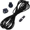 Aerzetix Set di 5 m Cordoncino Elastico Rotondo Ø3 mm Nero / 8 fermacorda ovali a 2 Fori Ø5 mm / 8 Stopper Rotondi a 1 Foro Ø6 mm / 16 terminali Pieghevoli 23 mm di Colore Blu Scuro