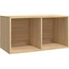 vidaXL Contenitore per Vinili Rovere 71x34x36 cm in Legno Multistrato