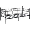 EGGREE Letti Singolo Divano Letto Metallo Divanetto strutture e Basi 90x190cm Nero