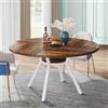 Tribesigns Moderno tavolo rotondo,120 x 75 cm (marrone) | Tavolo da Cucina Nordico con base in metallo, tavolo da cucina con ripiano per la casa, sala da pranzo, soggiorno