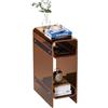 Dewrhiixe Tavolino Stretto in Acrilico Trasparente, Comodino Sottile per Piccoli Spazi, Mobile per Camera da Letto, Soggiorno, Ufficio (marrone scuro, 40×22×55cm)