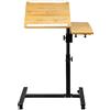 HUOLE Scrivania per Laptop, Tavolino da Divano, avolino multiuso, Tavolino a rotelle pieghevole, Leggero, Multiuso,70 * 44 * 65/95 CM-colore del legno naturale