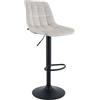 CLP Sgabello da Bar Mapun, Sgabello Regolabile in Altezza e Girevole a 360 Gradi, Imbottito, con Struttura in Metallo per Cucina, bancone, Colore:Crema, Materiale:Velluto
