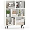 KOMFOTTEU Libreria con Scomparti a 3 Livelli con Gambe, Libreria a Cubi in Legno con 2 Dispositivi Antiribaltamento, Scaffale da Ufficio, Soggiorno, Camera da Letto (80 x 24 x 107 cm)