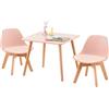 LuxNook Set di 2 Sedie per Bambini Con Gambe in Legno, Sedia Piccola in PP+PU Con Schienale per Cameretta, Sedia da Scrivania Ideale da 1 a 6 Anni, Rosa