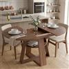 HIYYIH Tavolo da pranzo allungabile, tavolo da pranzo, ovale, in legno, con vano portaoggetti, moderno, rotondo, lunghezza 100/140 x larghezza 100 x altezza 75 cm, noce