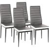 OHMG Set di 2/4/6 sedie da pranzo moderne, alte sedie in similpelle resistente con schienale e gambe in metallo, seduta imbottita spessa, per cucina/sala da pranzo, ufficio (4, grigio+bianco)
