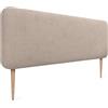 DHOME Testiera Imbottita Liscia Arrotondata in Tessuto Aqualine con Gambe per Parete Acustica Testate Letto Fonoassorbenti Camera da Letto (Beige, 150cm)