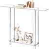 VEVOR Tavolo Consolle in Acrilico, con 2 Ripiani e Vano Portaoggetti Sottostante, Tavolino Rettangolare Moderno, Tavolo da Ingresso per Atrio, Corridoio, 19,3 x 100 x 80 cm, Trasparente