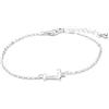 LUXENTER Bracciale alfabeto con finitura argento, lettera L, taglia unica, metallo, senza pietre preziose, Taglia unica, Metallo, Senza pietre preziose